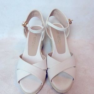 Stuart Weitzman espadrilles wedges 9.5 wide